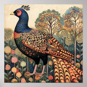 Impressão de pintura de vinheasant Cottagecore