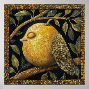 Impressão de pintura decorativa de limão