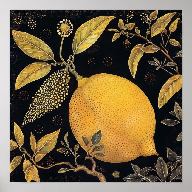 Impressão de pintura decorativa de limão (Frente)