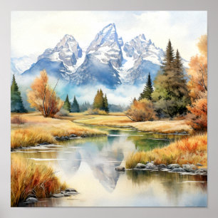 Impressão de pintura do Parque Nacional de Grand T