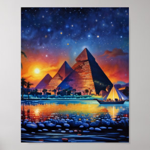 Impressão de pirâmides de Giza, Papel Poster de va