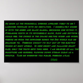 Impressão de poema de Fluxo Psicodélico