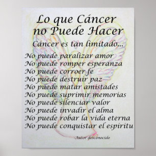 Impressão de poema do Cancer Puede Hacer