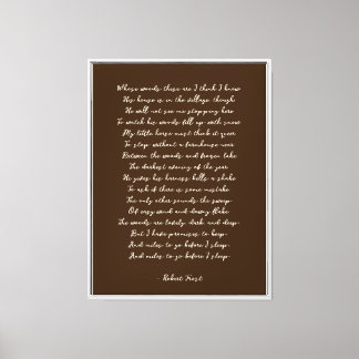 Impressão de Poema Personalizado em Tela Marrom Es
