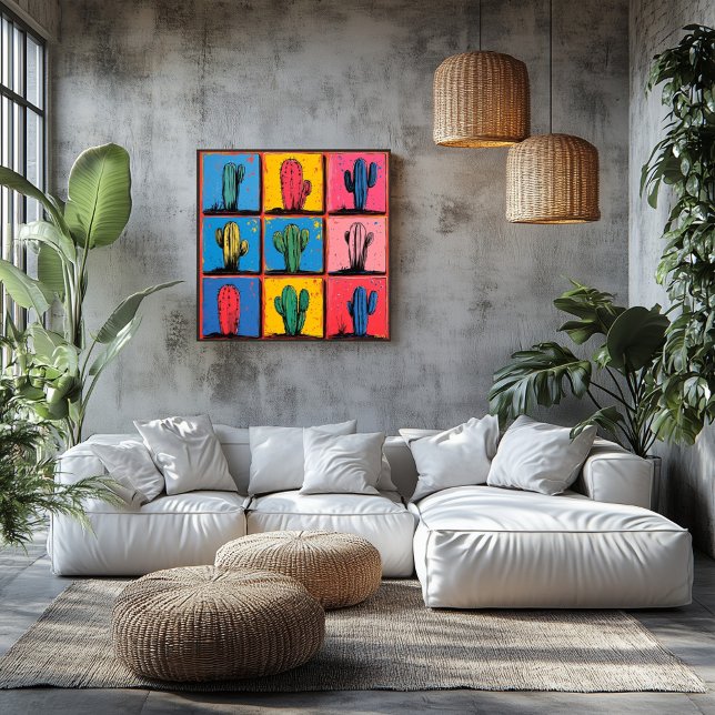 Impressão de Pop de Arte de Cactus Vibrante para u (Criador carregado)