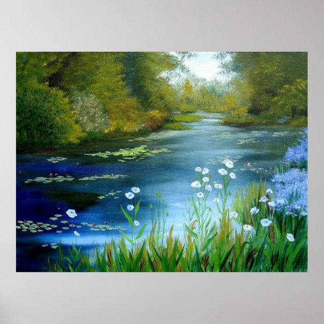 Impressão de Poppies Azuis (Frente)