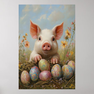 Impressão de Porco de Páscoa, Berçário Pastel de P