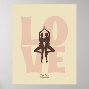 Impressão de Pose de Yoga para Casais Arte de Pa
