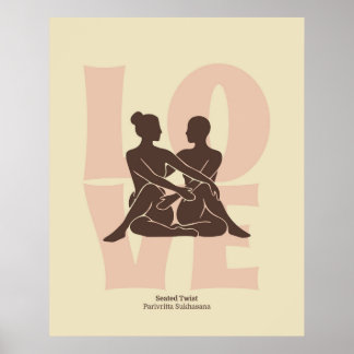 Impressão de Pose de Yoga para Casais | Arte de Pa