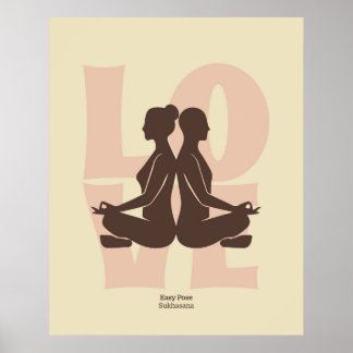 Impressão de Pose de Yoga para Casais | Arte de Pa