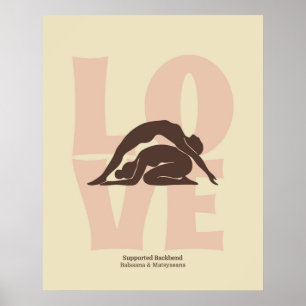 Impressão de Pose de Yoga para Casais Arte de Pa