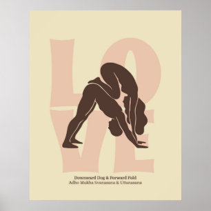 Impressão de Pose de Yoga para Casais Arte de Pa