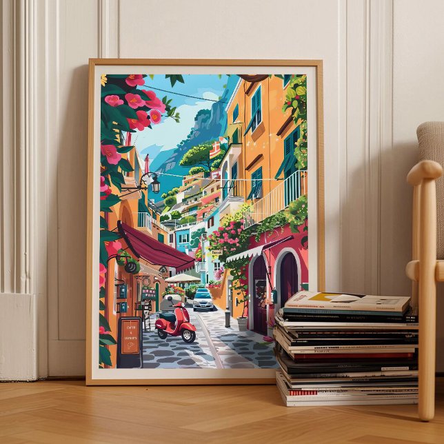 Impressão de Positano Impressão de Amalfi Ilustraç (Criador carregado)