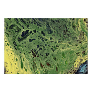 Impressão de Poster Abstrato Verde Ousado Fade Awa