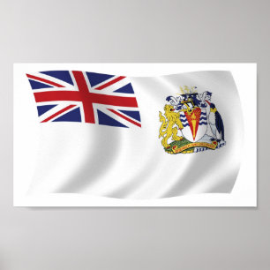 Impressão de Poster da Bandeira Antártica Britânic