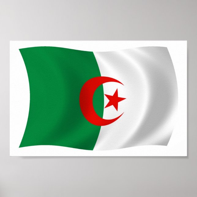 Impressão de Poster da Bandeira da Argélia (Frente)
