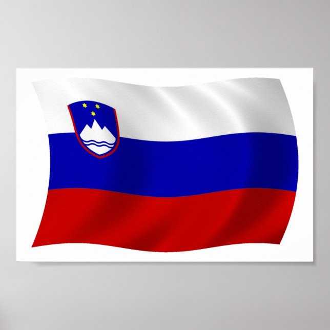 Impressão de Poster da Bandeira da Eslovênia (Frente)