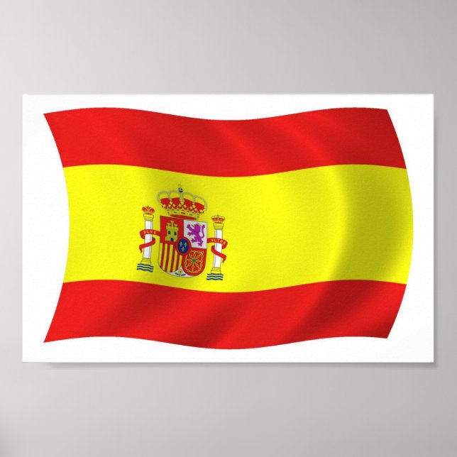Impressão de Poster da Bandeira da Espanha (Frente)