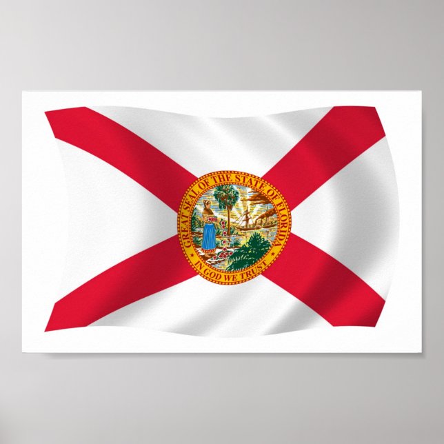 Impressão de Poster da Bandeira da Flórida (Frente)