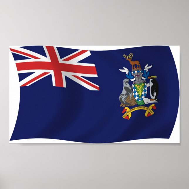 Impressão de Poster da Bandeira da Geórgia e de Sa (Frente)