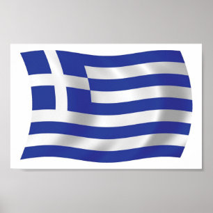 Impressão de Poster da Bandeira da Grécia