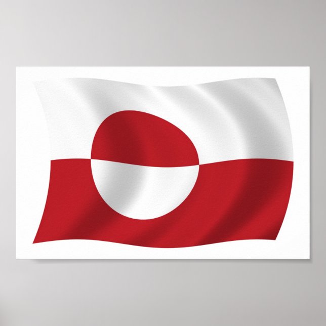 Impressão de Poster da Bandeira da Gronelândia (Frente)