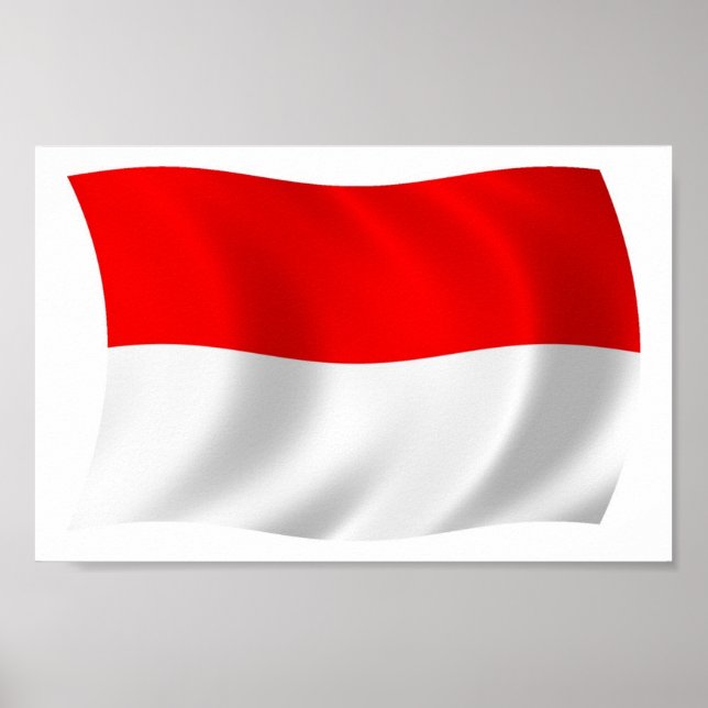 Impressão de Poster da Bandeira da Indonésia (Frente)