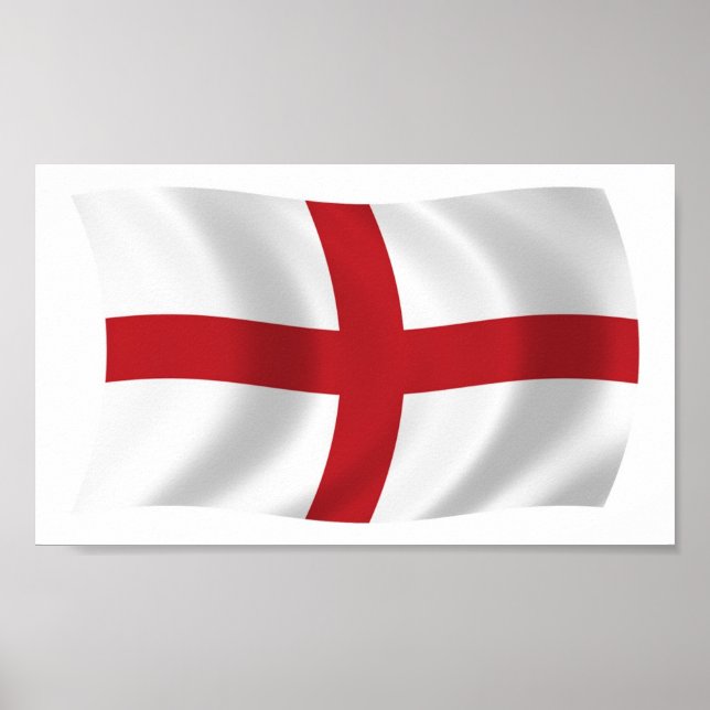 Impressão de Poster da Bandeira da Inglaterra (Frente)