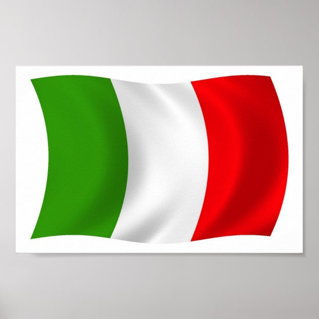 Impressão de Poster da Bandeira da Itália (Frente)