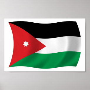 Impressão de Poster da Bandeira da Jordânia
