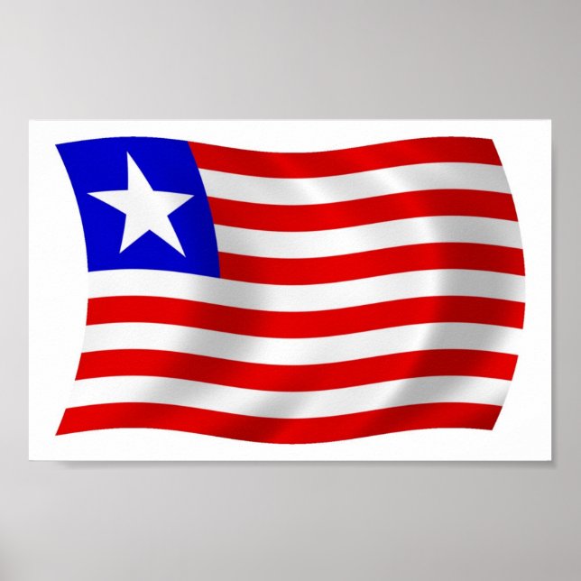 Impressão de Poster da Bandeira da Libéria (Frente)