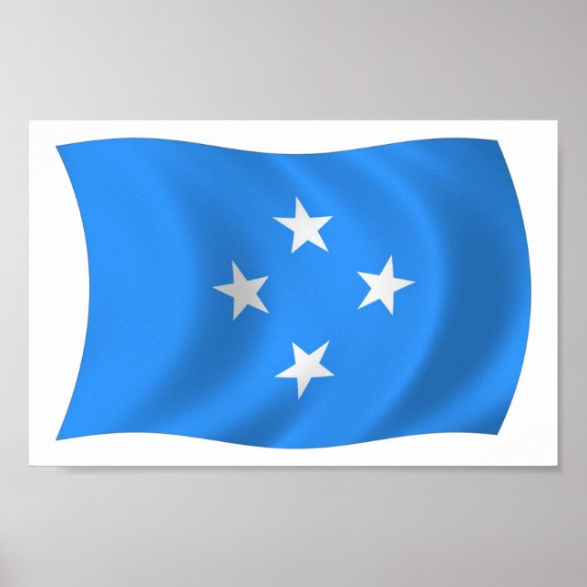 Impressão de Poster da Bandeira da Micronésia (Frente)