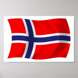 Impressão de Poster da Bandeira da Noruega