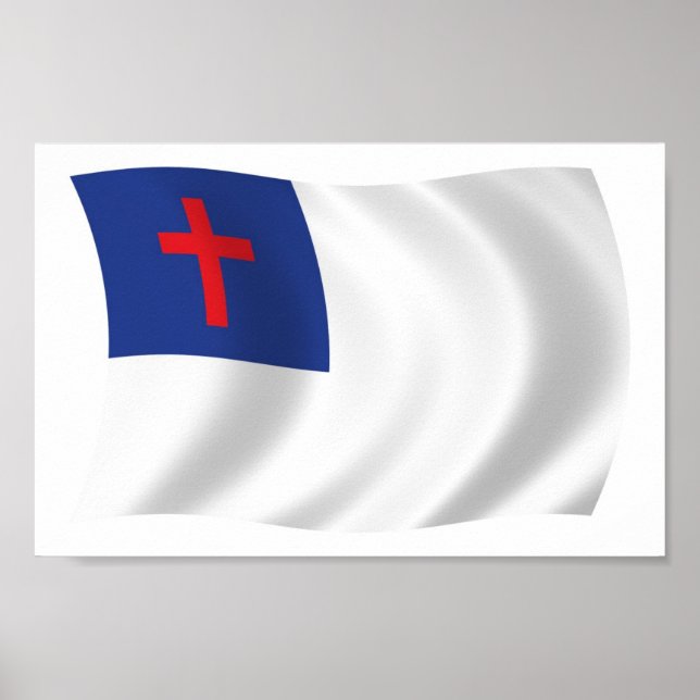 Impressão de Poster da Bandeira da Religião Cristã (Frente)