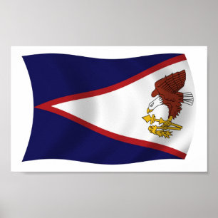 Impressão de Poster da Bandeira da Samoa Americana