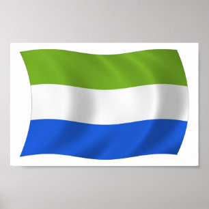 Impressão de Poster da Bandeira da Serra Leoa