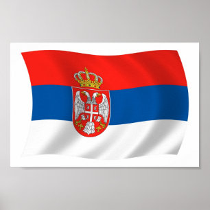 Impressão de Poster da Bandeira da Sérvia
