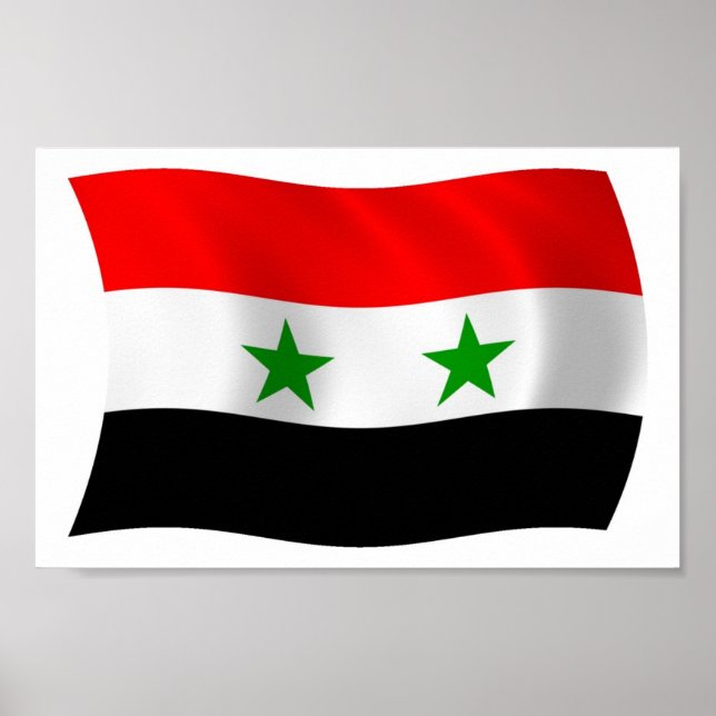 Impressão de Poster da Bandeira da Síria (Frente)