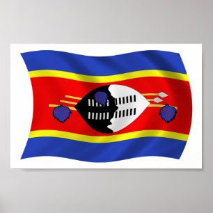 Impressão de Poster da Bandeira da Suazilândia