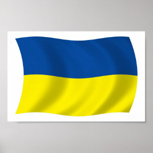 Impressão de Poster da Bandeira da Ucrânia