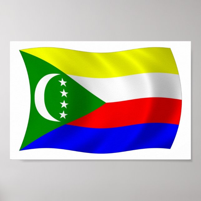 Impressão de Poster da Bandeira das Comores (Frente)