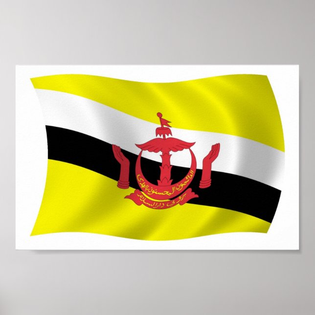 Impressão de Poster da Bandeira de Brunei (Frente)