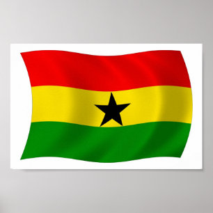 Impressão de Poster da Bandeira de Gana