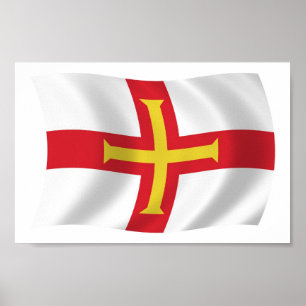 Impressão de Poster da Bandeira de Guernsey