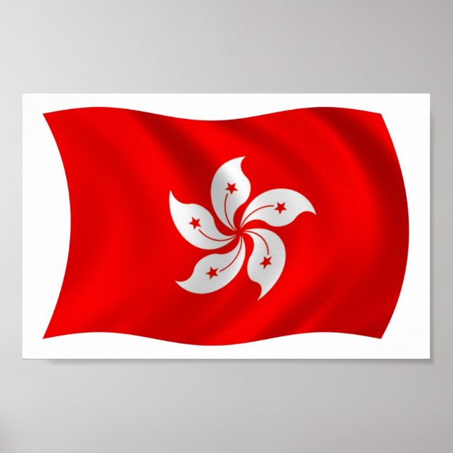 Impressão de Poster da Bandeira de Hong Kong (Frente)