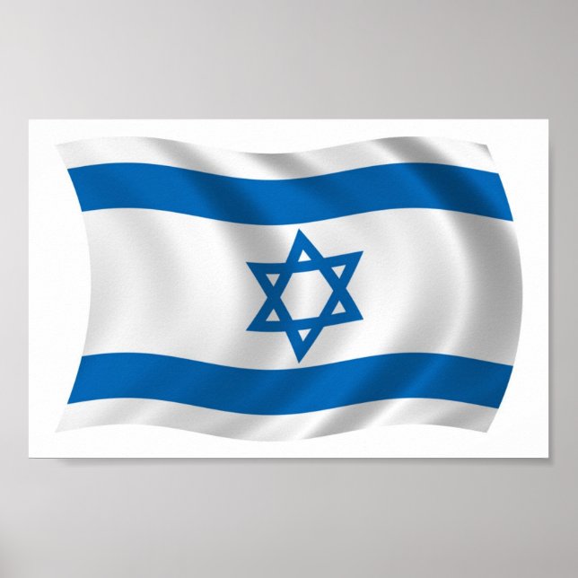 Impressão de Poster da Bandeira de Israel (Frente)
