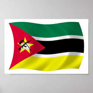 Impressão de Poster da Bandeira de Moçambique