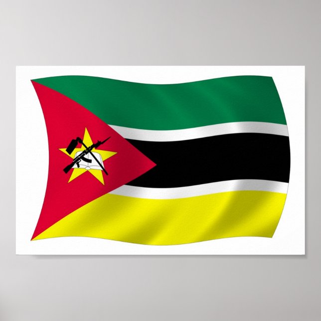 Impressão de Poster da Bandeira de Moçambique (Frente)