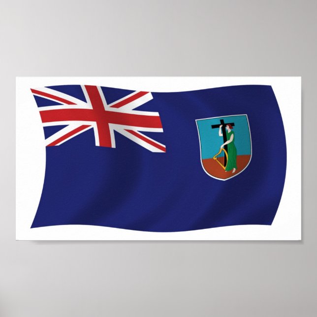 Impressão de Poster da Bandeira de Montserrat (Frente)