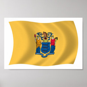 Impressão de Poster da Bandeira de Nova Jersey